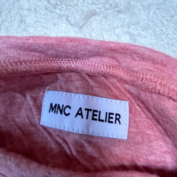 MNC Atelier Womens Textured Cotton Long Sleeve Raglan T-Shirt Top Medium Pink - Picture 3 of 9